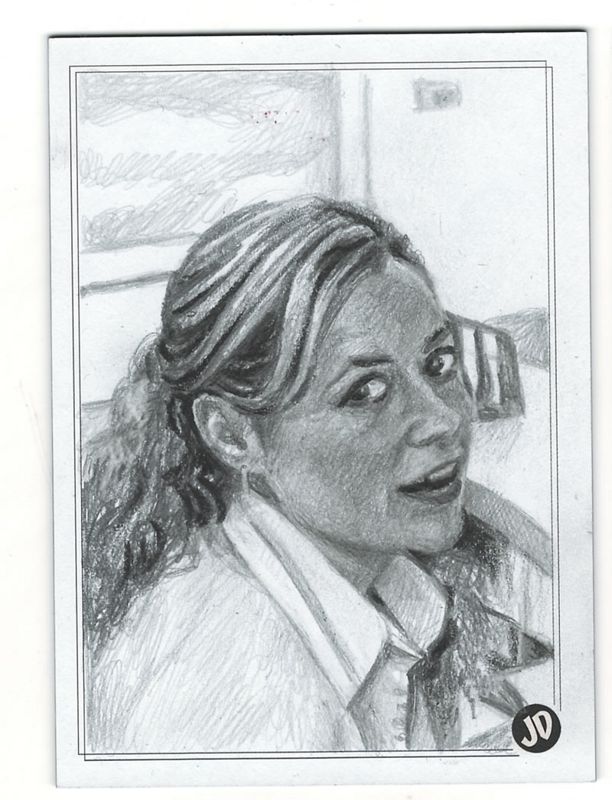 Original Pam Beesly from The Office (Jenna Fischer) Sketch Trading Card - JD Card No. 19