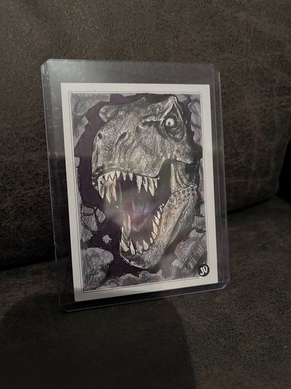 Original Jurassic Park T-Rex Sketch Trading Card - JD Card No. 57