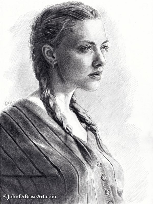 ORIGINAL Pencil Drawing of Amanda Seyfried (9 x 12) - NOT A PRINT