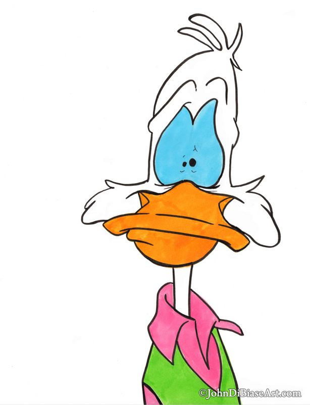 Darkwing Duck Drake Mallard (Jim Cummings) Colored Marker Drawing Print 8.5 x 11