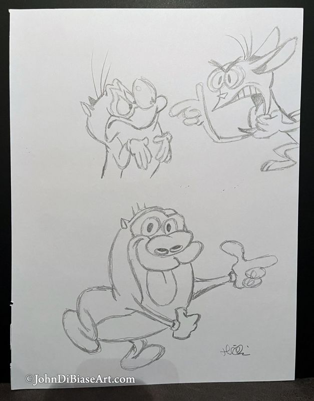 Ren & Stimpy ORIGINAL Pencil Drawing 8.5 x 11 -- From the Sketchbook
