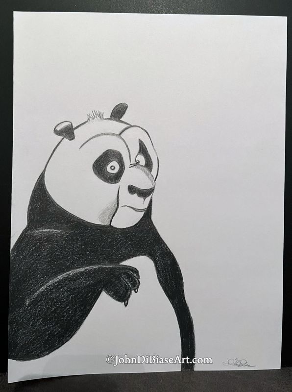 Po the Panda Kung Fu Panda ORIGINAL Pencil Drawing 8.5 x 11 -- From the Sketchbook
