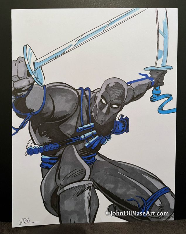 G.I. Joe Snake Eyes ORIGINAL Marker Drawing 8.5 x 11 -- From the Sketchbook