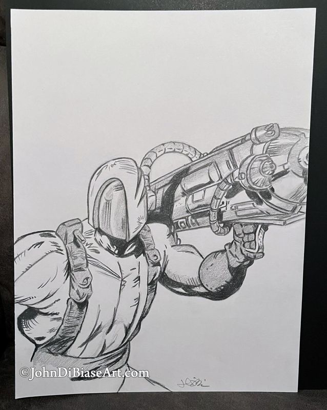 G.I. Joe  Cobra H.E.A.T. Viper ORIGINAL Pencil Drawing 8.5 x 11 -- From the Sketchbook