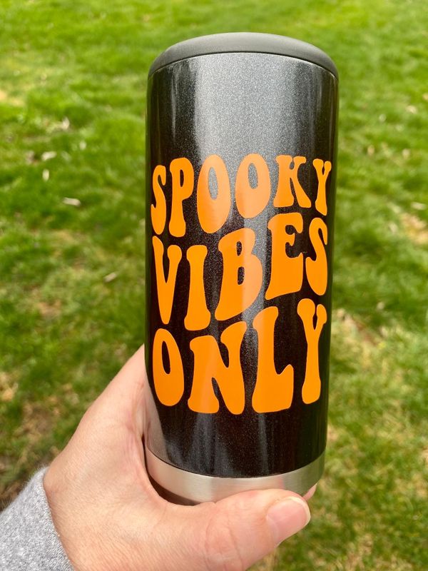 Spooky Vibes Only Skinny Can Holder