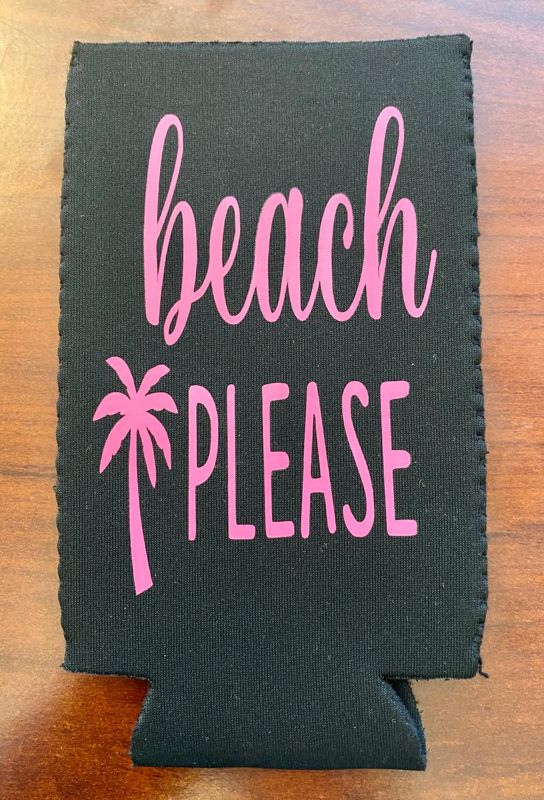 Beach Please Skinny Can Holder