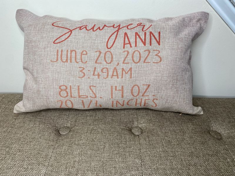 Custom Screen Printed Nursery Pillow