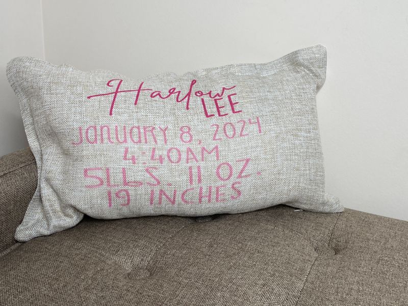 Custom Screen Printed Nursery Pillow