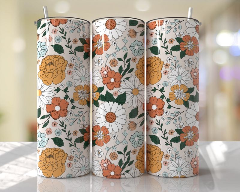 Floral 20 oz Skinny Tumbler