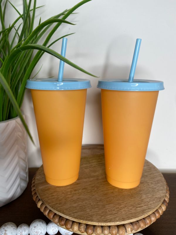 Orange Color Changing Cold Cup