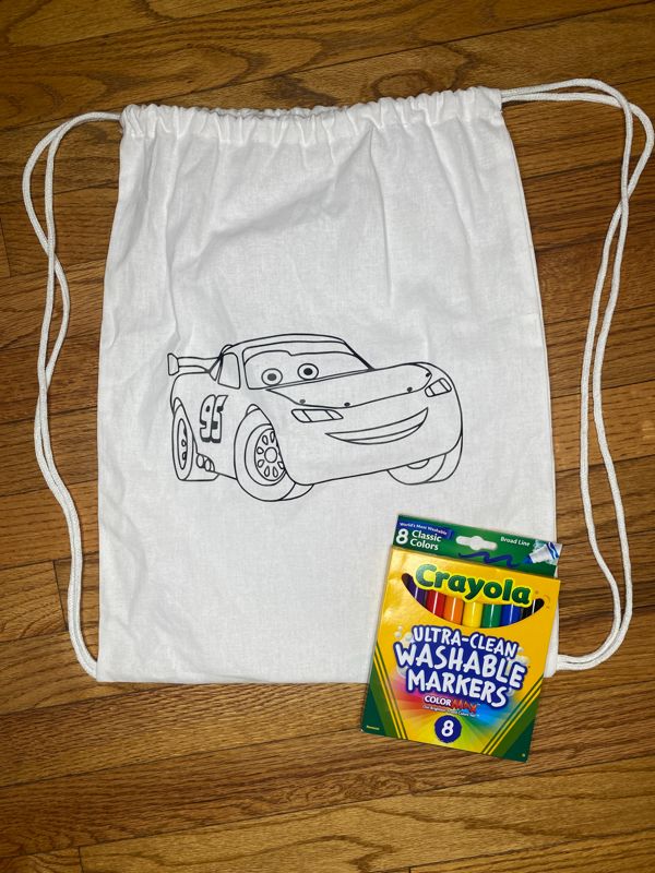 McQueen Washable Coloring Drawstring Bag