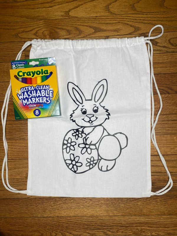 Easter Bunny Washable Coloring Drawstring Bag