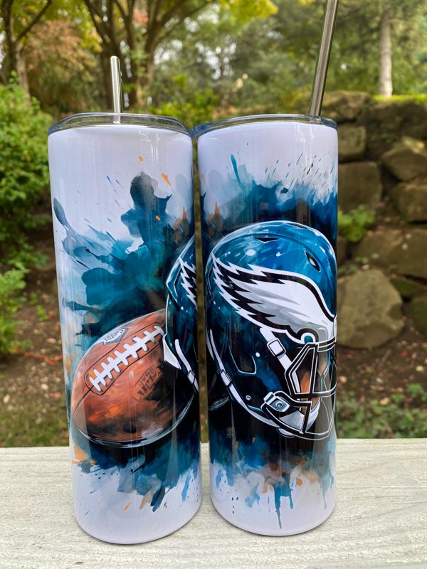 Eagles Helmet 20 oz Skinny Tumbler