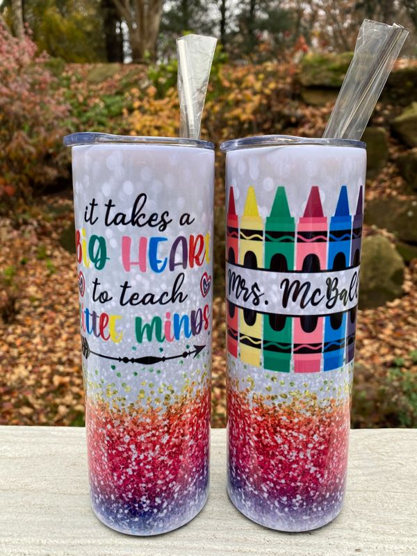 Personalized Teacher Tumbler 20 oz Skinny Tumbler