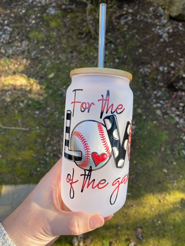 For the Love of the Game Baseball Glass Beer Can