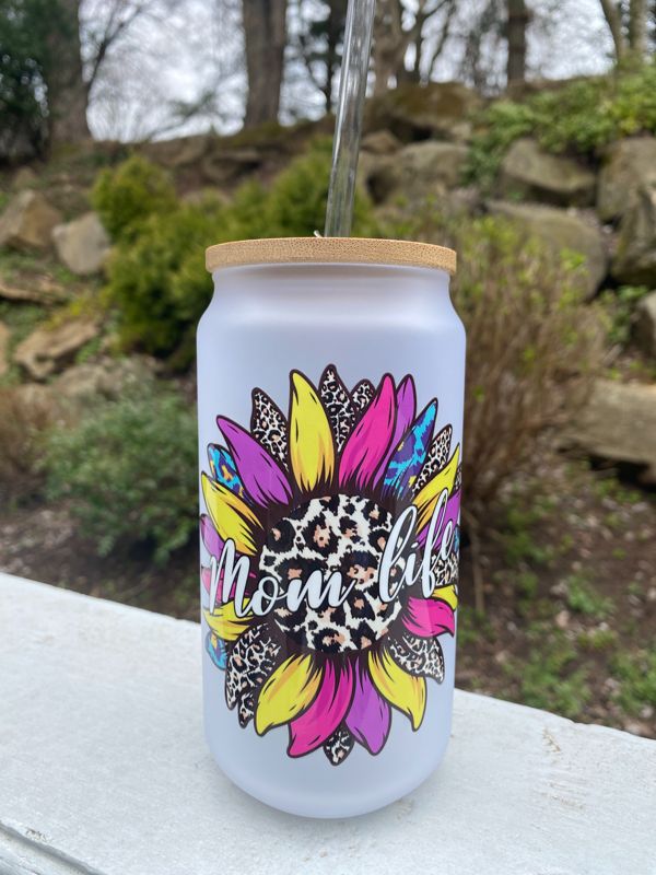 Mom Life Glass Beer Can