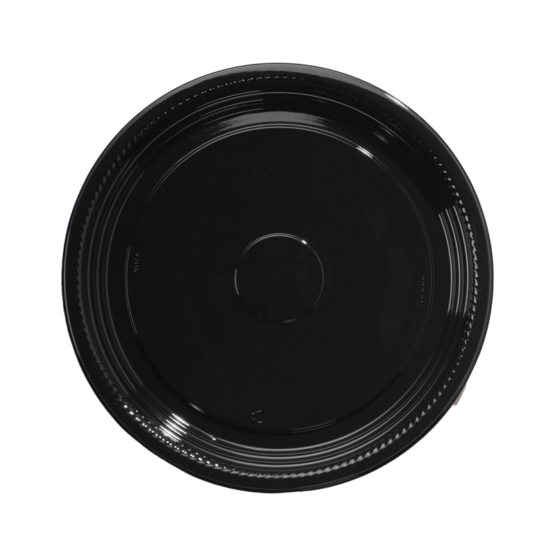 25/cs 18" Checkmate Black Plastic Cater Tray