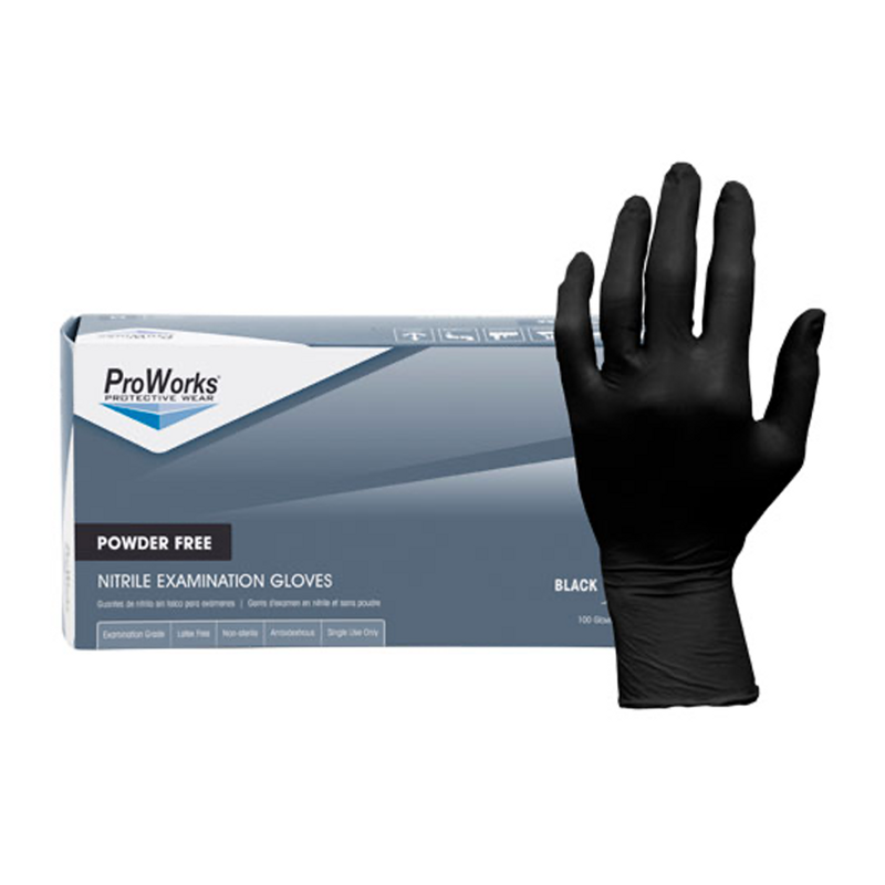Gloves X- LARGE Nitrile P/F black 100/box