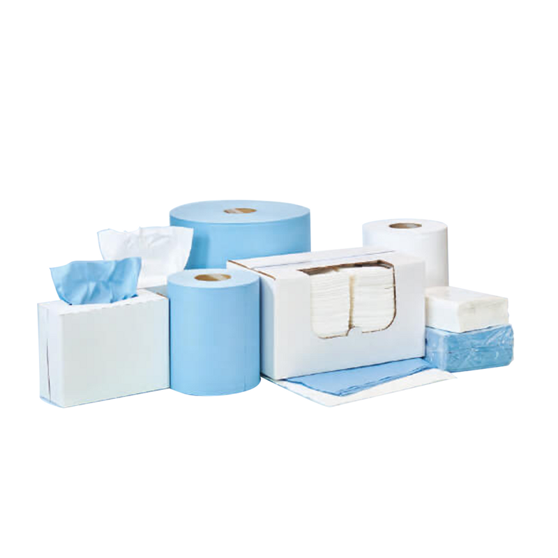 250/cs 1/4 Fold 13" x 18" Creped Blue