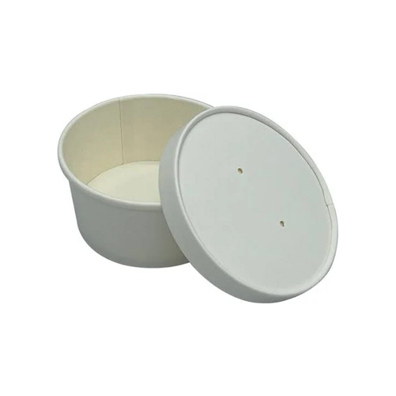 Empress Paper Food/Soup Container W/ Lid 8oz White Combo