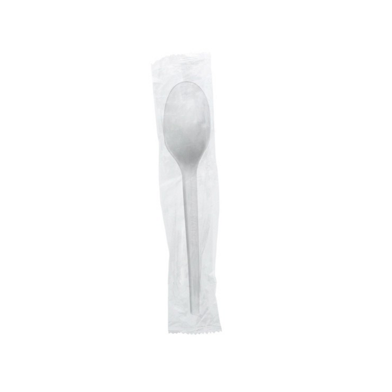 Novolex - Vegware 6.5" Compostable Spoon White CPLA Individual Wrap 1000 / cs