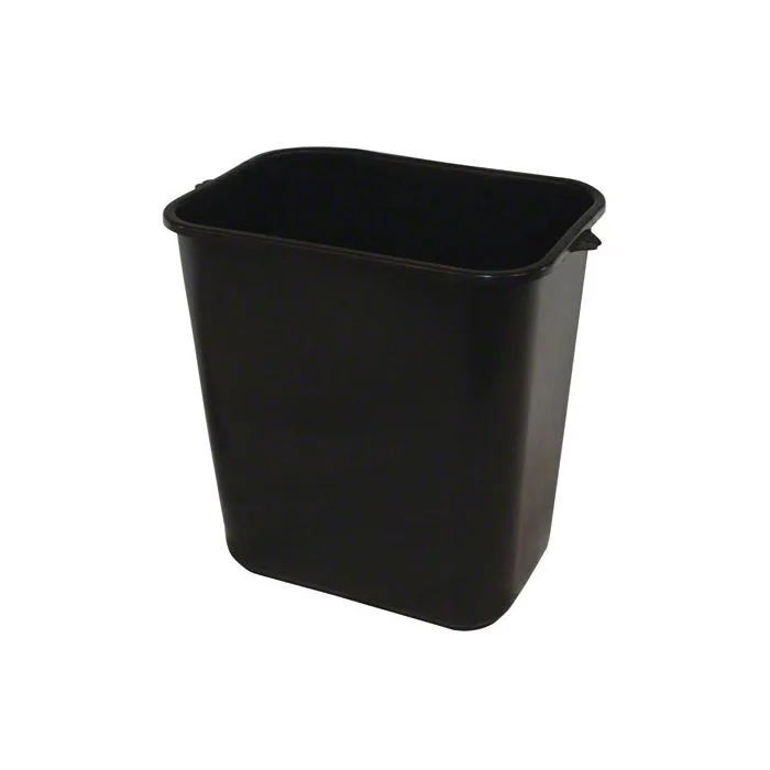 28Qt Rect. Wastebasket Black