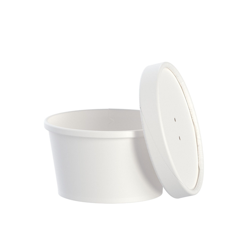 250/cs 8oz Paper Food Container w/lid