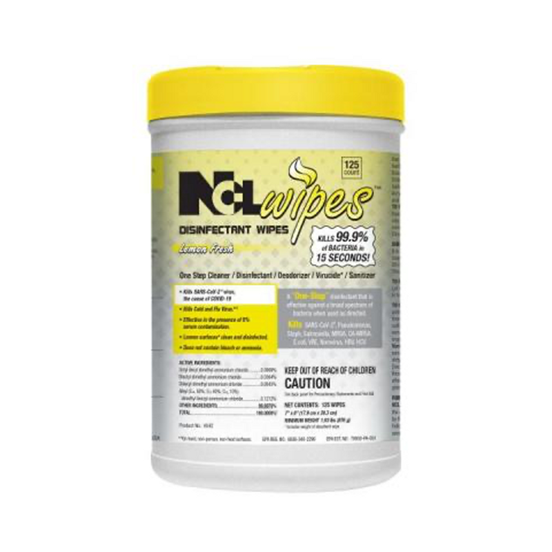 6/125 NCL Lemon Scent Disinfectant Wipes