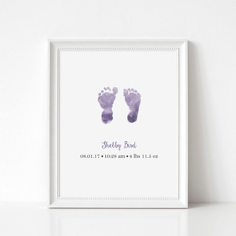 Watercolor Baby Footprint Art