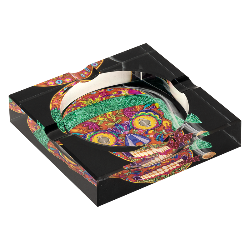 Crystal Ashtray | Calavera Skull print Calavera Skull