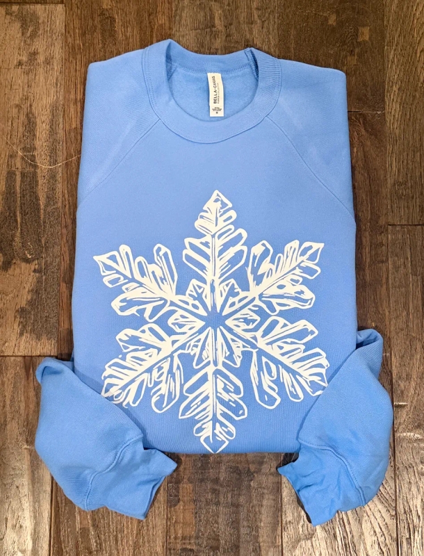 Blue Snowflake Crewneck