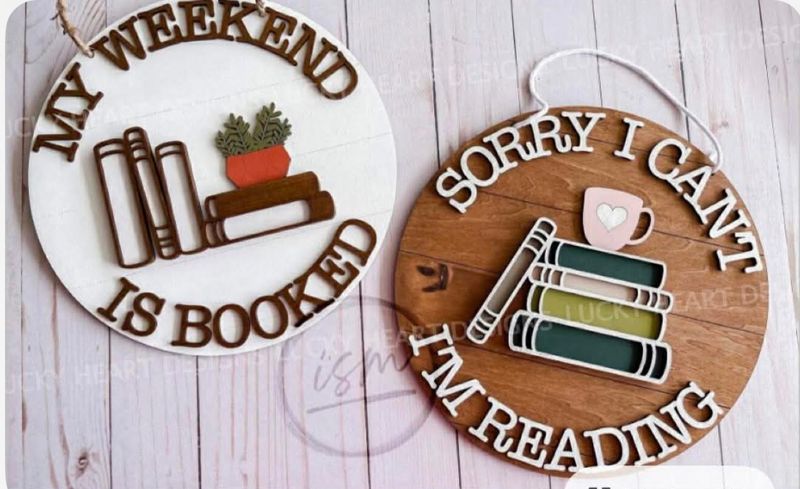 Book Club 6-12-26 6pm (My Weekend is Booked Door Hanger 12" )