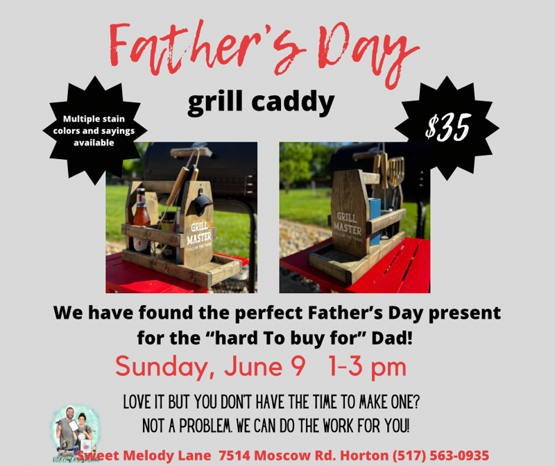 Father’s Day Grill Caddy (Natural with burnt )