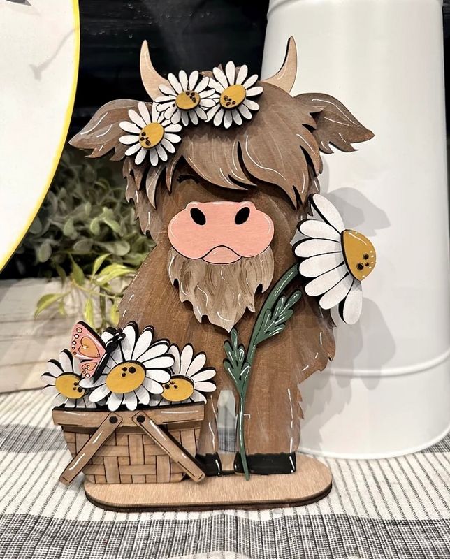 Spring 3 (Highland Cow Shelf sitter)