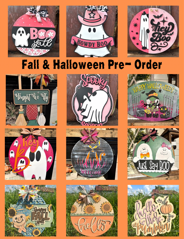 Fall & Halloween Door Hangers Pre-Order (Take Home Kit (includes paint and glue))