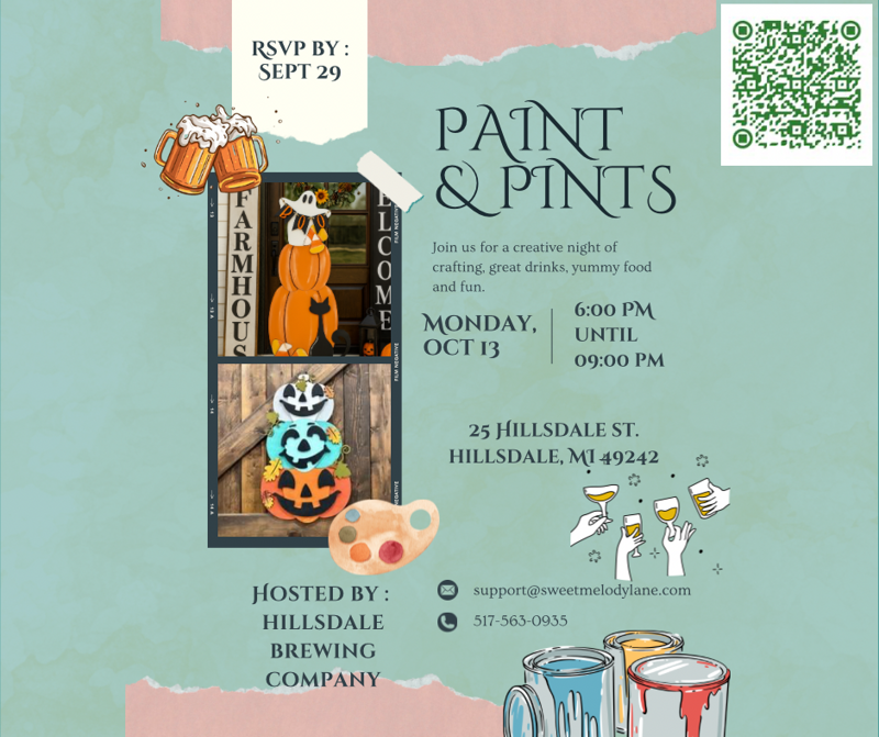 Craft night at Hillsdale brewing Company (Stacked Pumpkin & ghost)