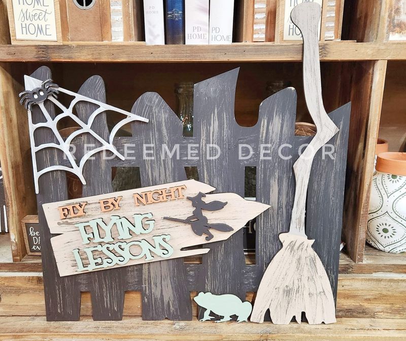 $25 Halloween Door Hanger Workshop (Fly By Night Flying Lessons 16"x18" Door Hanger)