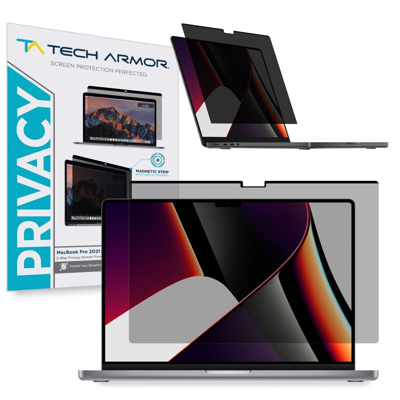 Tech Armor Magnetic Privacy Film Screen Protector Designed for MacBook Pro Retina 14 Inch 2021 , Easy Magnet Removal 1 Pack