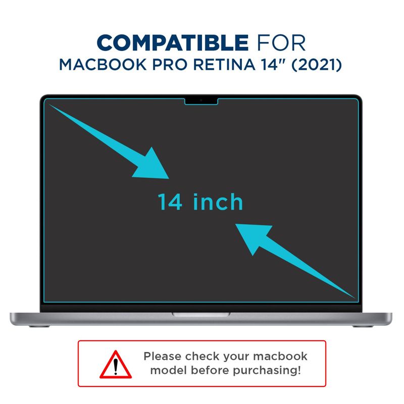 Tech Armor Magnetic Privacy Film Screen Protector Designed for MacBook Pro Retina 14 Inch 2021 , Easy Magnet Removal 1 Pack