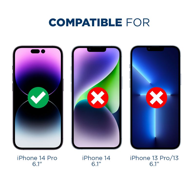 Tech Armor Ballistic Glass Screen Protector for iPhone 14 Pro 5G [6.1 inch] Display 2022 with 1 Pack Tempered Glass Camera Lens Protector, 9H Hardness, 3 Pack - HD Clear