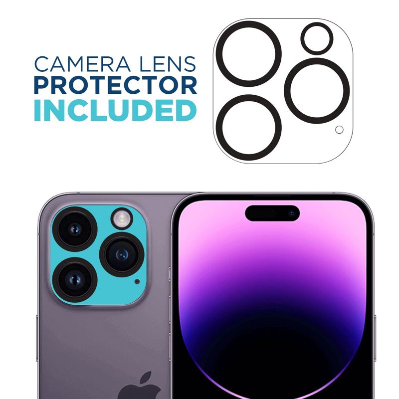 Tech Armor 3 Pack Screen Protector Designed for iPhone 14 Pro Max 5G [6.7 inch] Display 2022 with 1 Pack Tempered Glass Camera Lens Protector, 9H Hardness - HD Clear