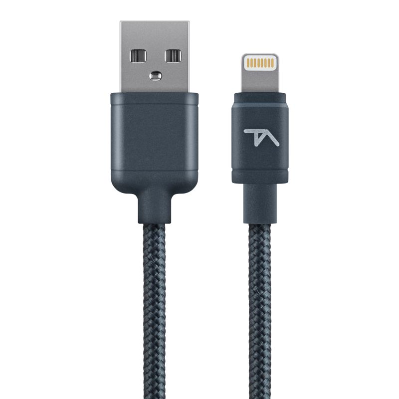 Tech Armor Apple MFi Certified Lightning Cable to USB A - 2FT Space Grey - Tough-Braided Extra-Strong Jacket - Sync/Charge iPhone & iPad