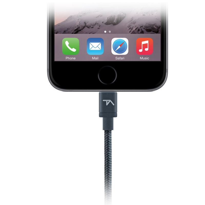 Tech Armor Apple MFi Certified Lightning Cable to USB A - 2FT Space Grey - Tough-Braided Extra-Strong Jacket - Sync/Charge iPhone & iPad