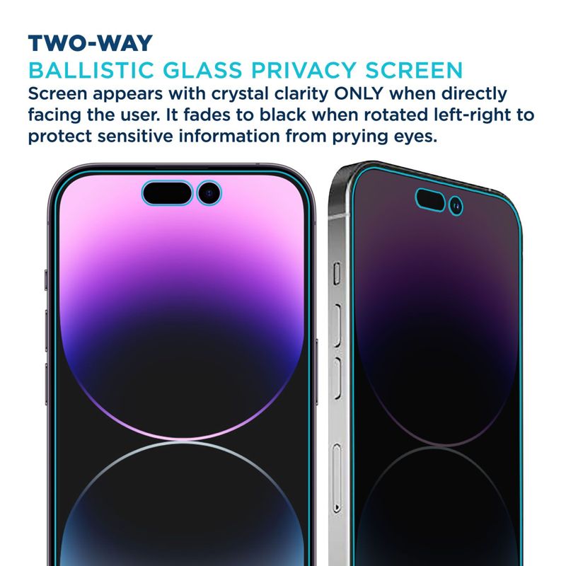 Tech Armor 1 Pack Privacy Ballistic Glass Screen Protector Compatible for Apple NEW iPhone 14 Pro Max 5G 6.7 Inch Tempered Glass 2022