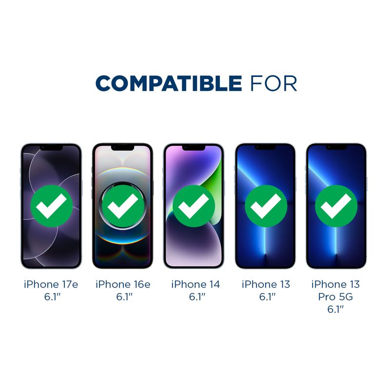 Tech Armor 3 Pack Ballistic Glass Screen Protector Compatible for Apple NEW iPhone 17e, 16e, iPhone 14 , iPhone 13 Pro and iPhone 13 5G 6.1 Inch Tempered Glass