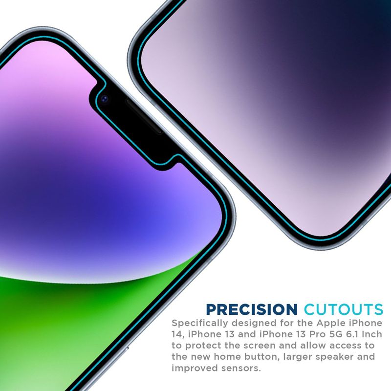 Tech Armor 1 Pack Privacy Ballistic Glass Screen Protector Compatible for Apple NEW iPhone 16e, iPhone 14 , iPhone 13 and iPhone 13 Pro 5G 6.1 Inch Tempered Glass