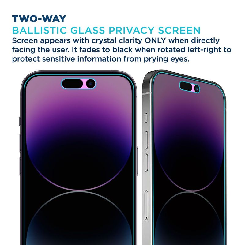 Tech Armor 1 Pack Privacy Ballistic Glass Screen Protector Compatible for Apple NEW iPhone 14 Pro Max 5G 6.7 Inch Tempered Glass 2022 N