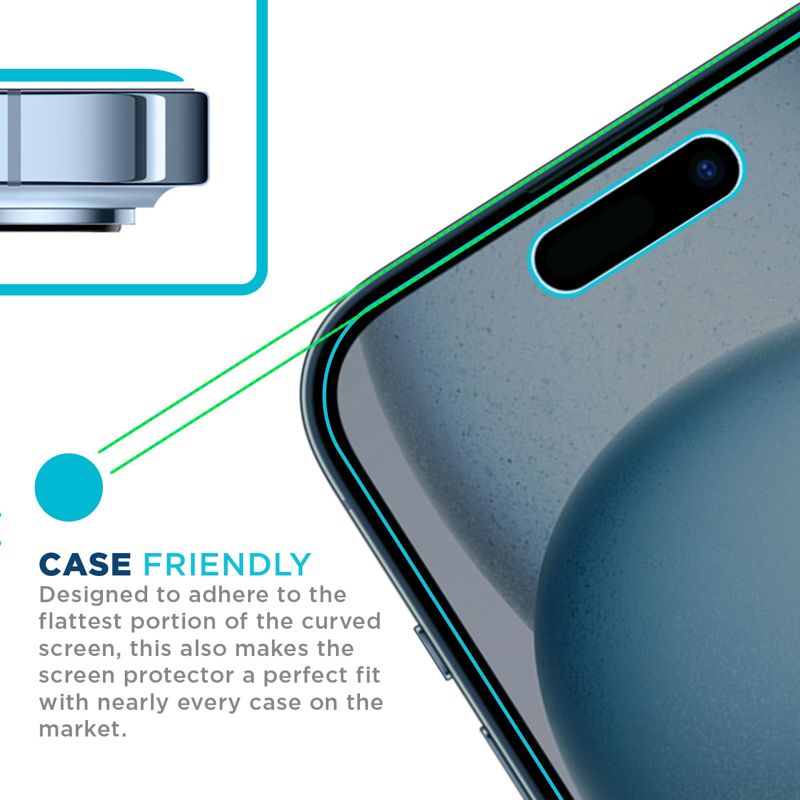 Tech Armor 1 Pack Privacy Screen Protector for iPhone 15 Anti-Spy Case Friendly Easy Installation Ballistic Tempered Glass Bubble Free 3D Touch Support [6.1 inch]