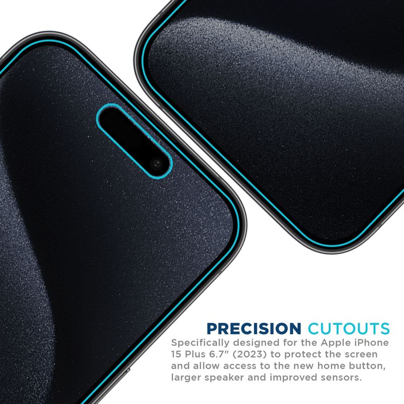 Tech Armor Privacy Screen Protector for iPhone 15 Plus 6.7 inch - Ballistic Tempered Glass, Anti-Spy, Case Friendly, Easy Installation, Bubble Free, Touch Support, 1 Pack