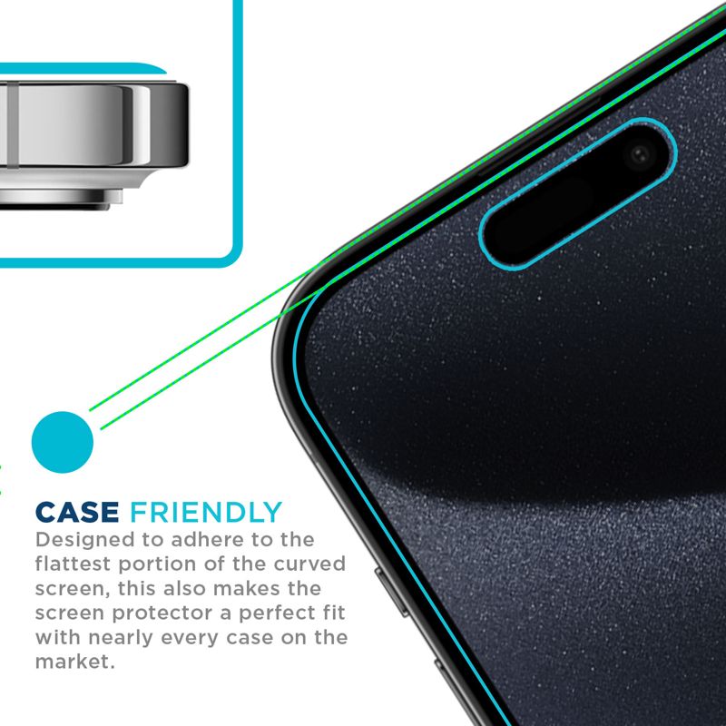 Tech Armor 1 Pack Privacy Screen Protector for iPhone 15 Pro Anti-Spy Case Friendly Easy Installation Ballistic Tempered Glass Bubble Free 3D Touch Support [6.1 inch]